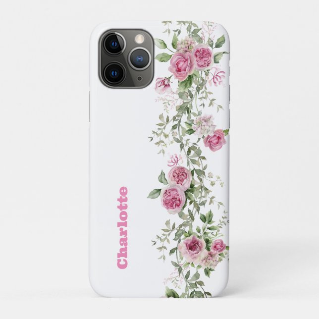 Coques Case-Mate iPhone Aquarelle rose floral (Dos)