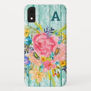 Case-Mate iPhone Case Aquarelle Rose Floral Spray avec initial