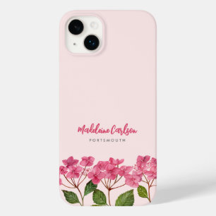 Coque Case-Mate iPhone Aquarelle rose Hydrangée Lacecaps Illustration