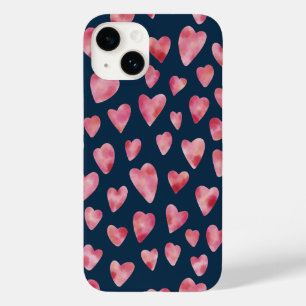 Coque Case-Mate iPhone Aquarelle rose mignonne Motif de coeur