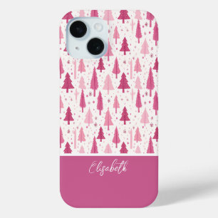 Coque Case-Mate iPhone Aquarelle rose Motif Arbre de Noël