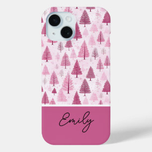 Coque Case-Mate iPhone Aquarelle rose Motif Arbre de Noël