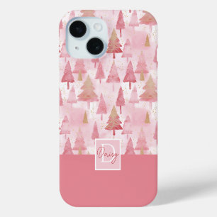 Coque Case-Mate iPhone Aquarelle rose Motif Arbre de Noël