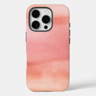 Coque iPhone 16 Pro Aquarelle rose orangée