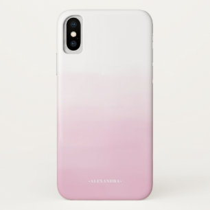 Coques Pour iPhone Aquarelle rose pâle Ombre personnalisé