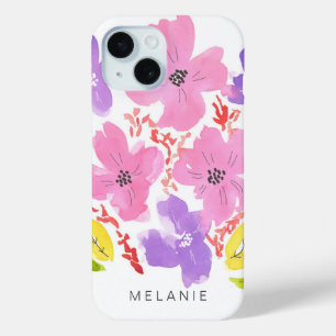 Coque Case-Mate iPhone Aquarelle rose tendance iPhone Floral 15