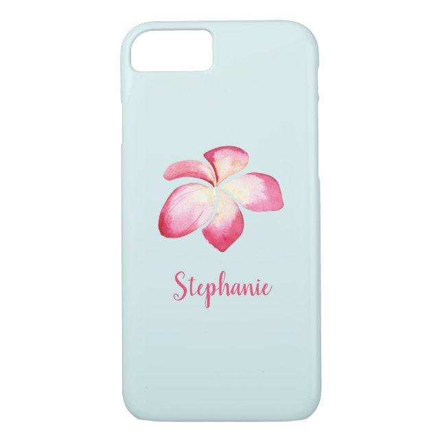 Coques Case-Mate iPhone Aquarelle rose tropicale Plumeria (Dos)