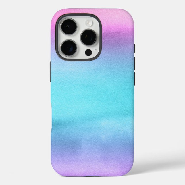 Coques Case-Mate iPhone Aquarelle rose Turquoise violet (Verso)