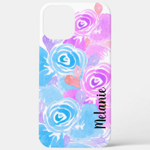 Case-Mate iPhone Case Aquarelle Rose verdure colorée Monogramme
