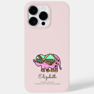Coque Case-Mate iPhone Aquarelle rose vif éléphant Chic mignon
