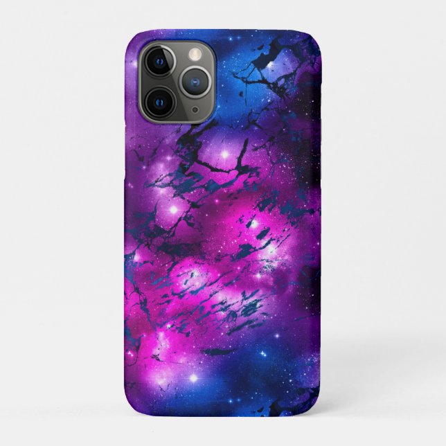 Coques Case-Mate iPhone Aquarelle rose, violet et marbre bleu Galaxy (Dos)