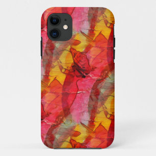 Coque iPhone 11 Aquarelle rouge jaune