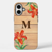 Aquarelle rustique Orange Lily Art botanique