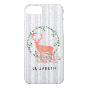 Coque iPhone 7 Aquarelle Rustique Reindeer Boho Personnalisée