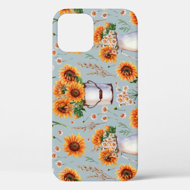 Coques Case-Mate iPhone Aquarelle Rustique Sunny, Motif sans couture. (Verso)