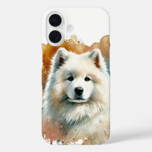 Coque Pour iPhone 16 Aquarelle Samoyé
