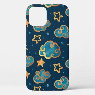 Case-Mate iPhone Case Aquarelle sans couture motif avec la lune, étoiles