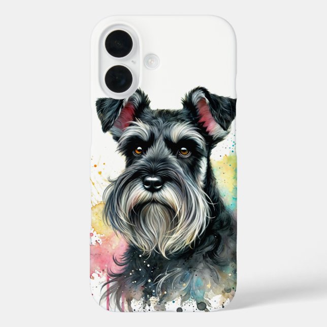 Coques Case-Mate iPhone Aquarelle Schnauzer (Verso)