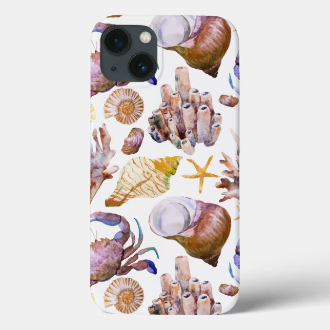 Coques Case-Mate iPhone Aquarelle Sea Life Motif 4 (Verso)