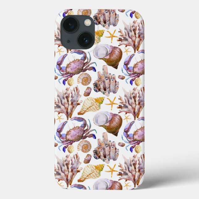 Coques Case-Mate iPhone Aquarelle Sea Life Motif 4 (Verso)