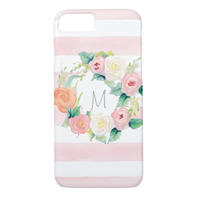 Coques Case-Mate iPhone Aquarelle simple moderne Roses floraux (Dos)