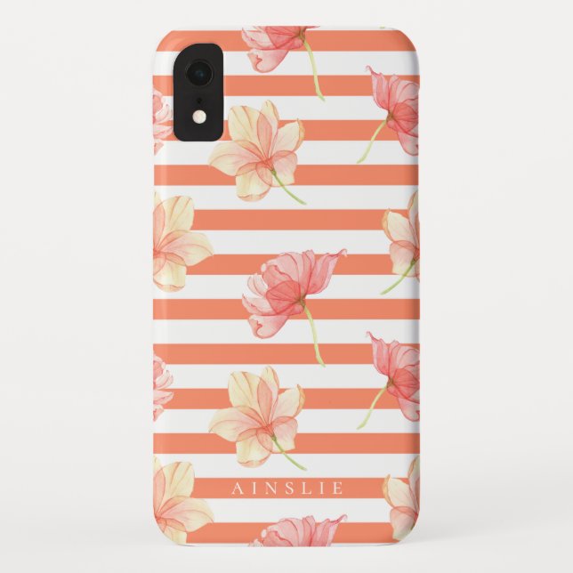 Coques Case-Mate iPhone Aquarelle tendance Coral Floral Motif (Dos)