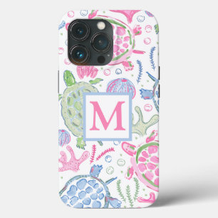 Case-Mate iPhone Case Aquarelle Tortues marines Monogramme océanique