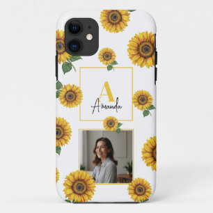 Case-Mate iPhone Case Aquarelle Tournesol jaune Monogramme Maman