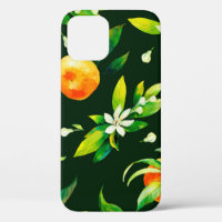 Aquarelle transparente agrumes et pattes feuilles