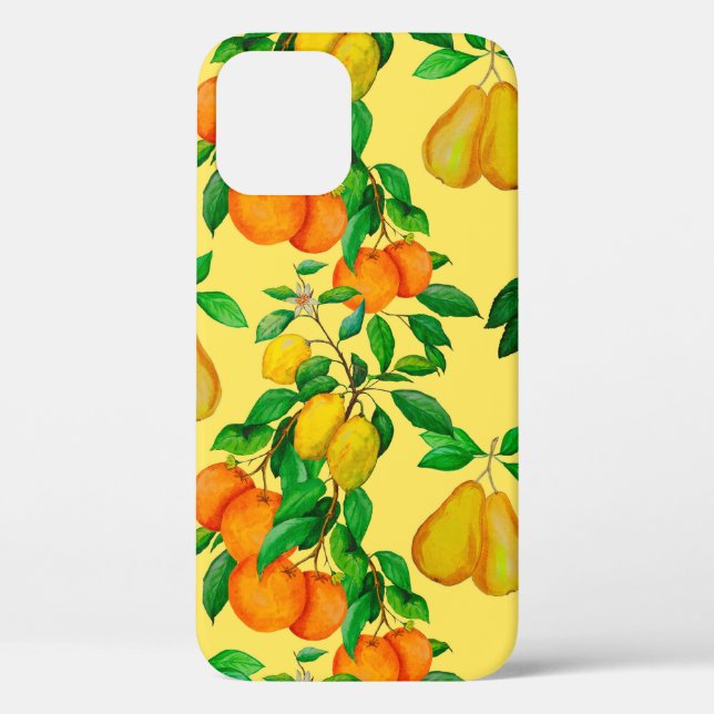 Coques Case-Mate iPhone Aquarelle transparente motif avec agrumes, poire,  (Verso)