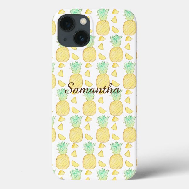 Coques Case-Mate iPhone Aquarelle tropicale ananas (Verso)