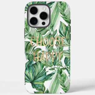 Coque iPhone 16 Pro Max Aquarelle tropicale Feuilles verts