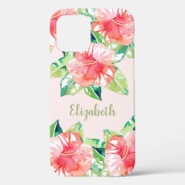 Coques Case-Mate iPhone Aquarelle tropicale fleurs florales (Verso)