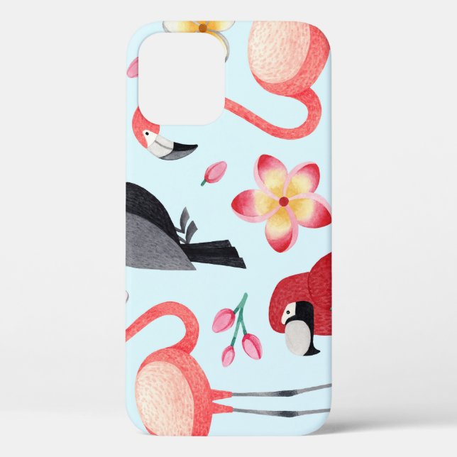 Coques Case-Mate iPhone Aquarelle Tropicale : Fusion Oiseau-Fleur. (Verso)