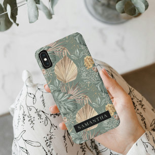 Case-Mate iPhone Case Aquarelle Tropicale Gold & Green Feuille Motif