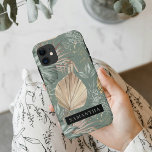 Case-Mate iPhone Case Aquarelle Tropicale Gold & Green Feuille Motif<br><div class="desc">Aquarelle Tropicale Gold & Green Feuille Motif</div>