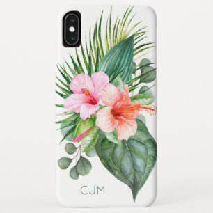 Case-Mate iPhone Case Aquarelle tropicale Hibiscus avec Monogramme