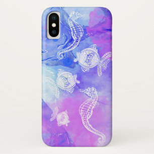 Case-Mate iPhone Case Aquarelle tropicale Hippocampes Poissons Vie marin