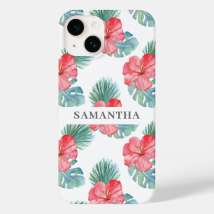 Coque Case-Mate iPhone Aquarelle tropicale rose