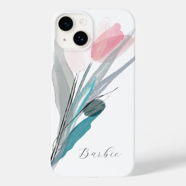Coques Case-Mate iPhone Aquarelle Tulip moderne (Verso)
