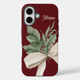 Coque Pour iPhone 16 Aquarelle Verdure & Berries Personnalisée