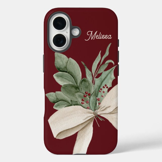Coques Case-Mate iPhone Aquarelle Verdure & Berries Personnalisée (Verso)