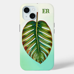 Coque Case-Mate iPhone Aquarelle Vert Turquoise Rouge Tropical Feuille Mo