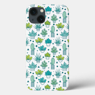 Coque Case-Mate iPhone Aquarelle verte et bleue Motif Succulent
