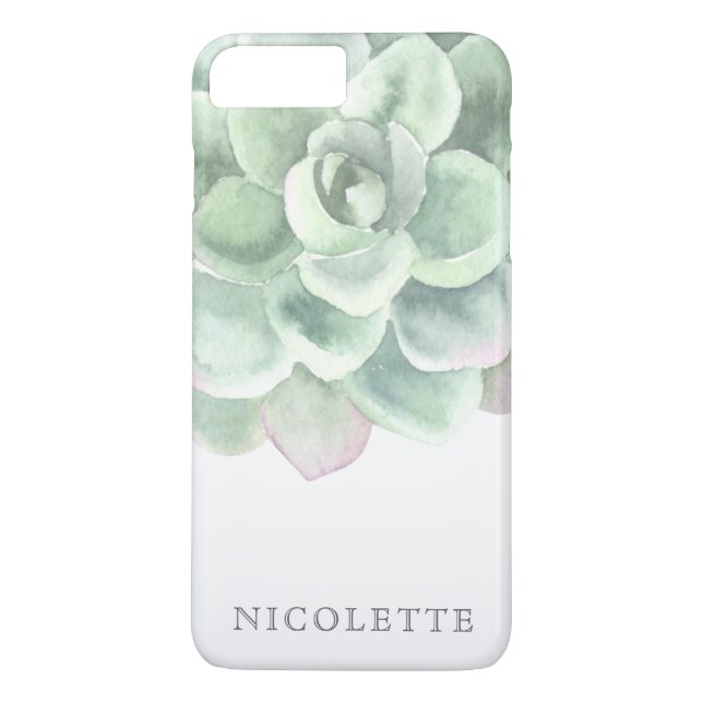 Coques Case-Mate iPhone Aquarelle verte tendance de Sage Succulent (Dos)
