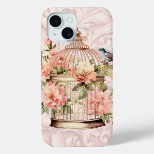 Coque Case-Mate iPhone Aquarelle Vintage romantique Florale Birdcage