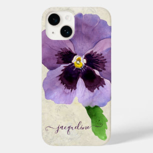 Coque Case-Mate iPhone Aquarelle violet assez pansé Floral Personnalisé