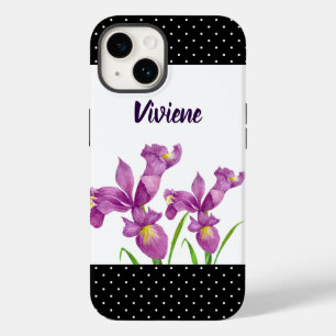 Coque Case-Mate iPhone Aquarelle violet Iris Botanique Floral Art