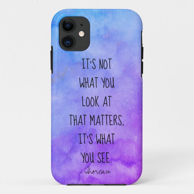Coques Case-Mate iPhone aquarelle violette conception Thoreau citation lit (Dos)