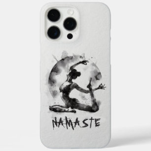 Coque iPhone 16 Pro Max Aquarelle Yoga Reiki Pose King Pigeon à une jambe